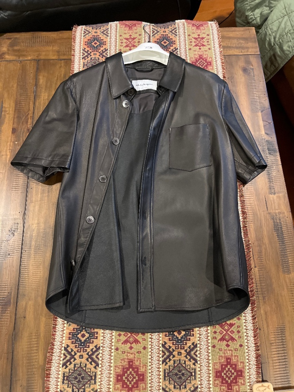 Salvatore Ferragamo Leather Suit Shirt